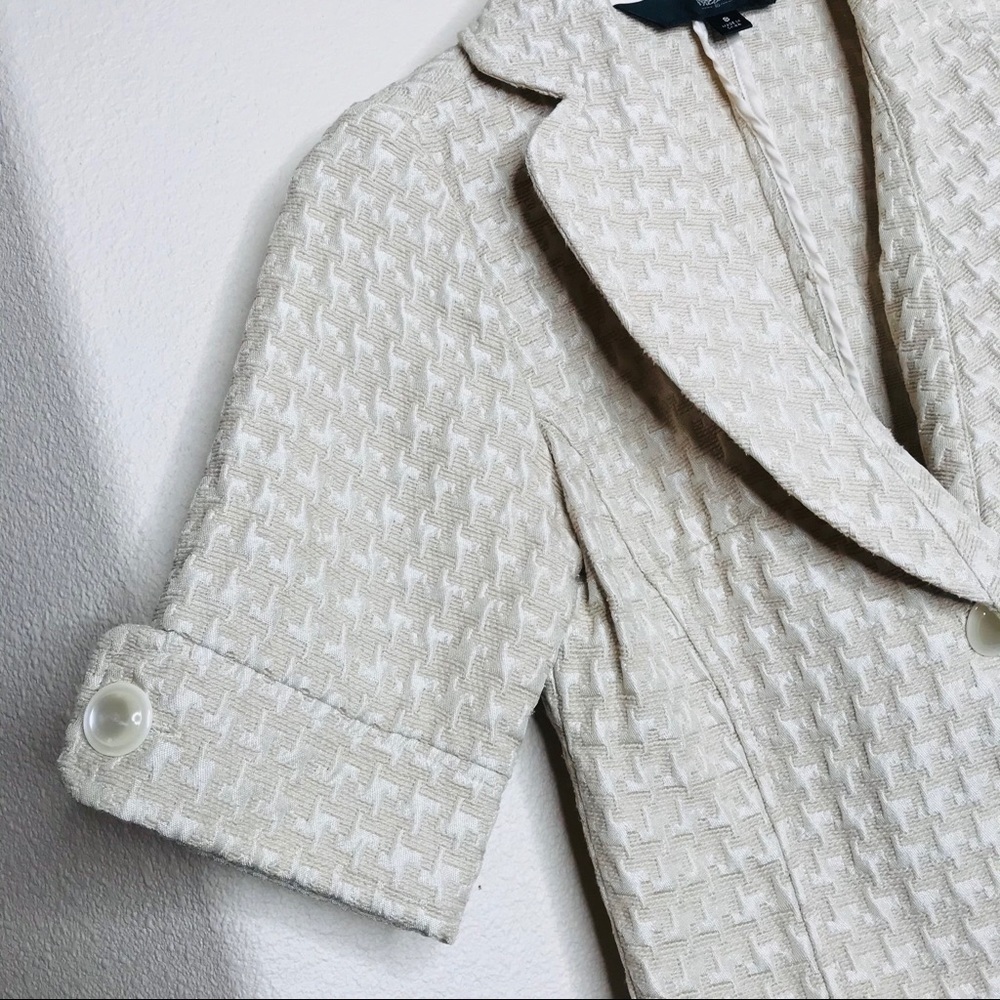 Mossimo Cream & Light Tan Women’s Blazer Jacket - Picture 3 of 9